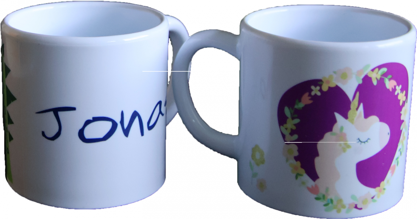 Kinder-Tasse Becher Kunststoff mit Sternzeichen/Motiv/Namen/Spruch bedruckt